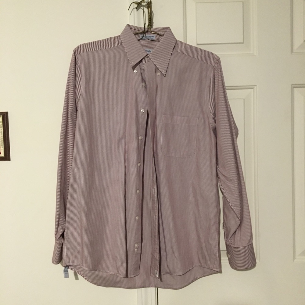IZOD burgundy pinstripe shirt